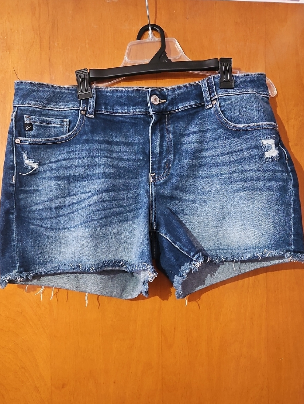 KanCan Medium Blue Distressed Denim Cutoff Shorts